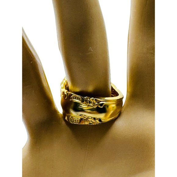 King Arthur’s Gold Electroplated Artisan Spoon Artisan Ring Size 6.75 - Picture 9 of 14